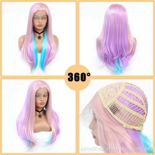 Lace Front Wholesale Prices Wigs For Women Daily Or Cosplay Long Natural Front Lace Straight 99J Color Synthetic Ladies Hair Wig